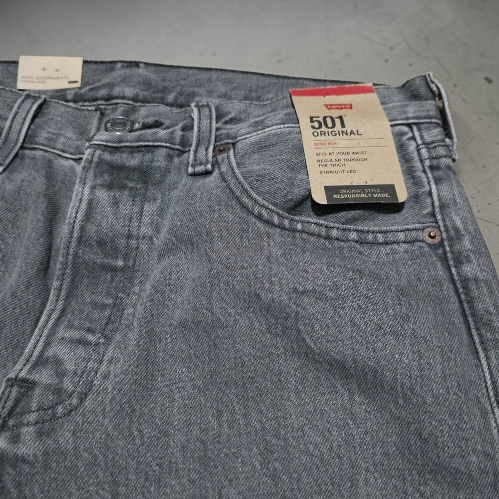 NEW Levis 501 Original Jeans Mens 29 x 30 Faded Black Straight Button Fly Denim